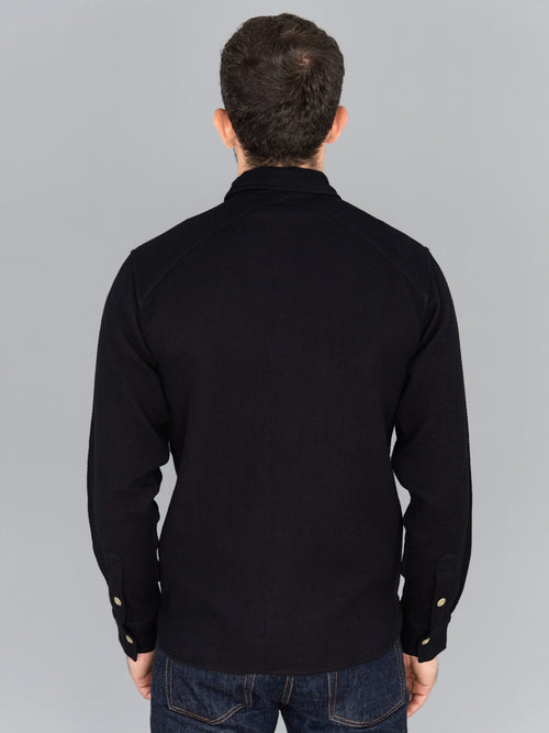 3sixteen CPO Shirt black Sashiko model back fit