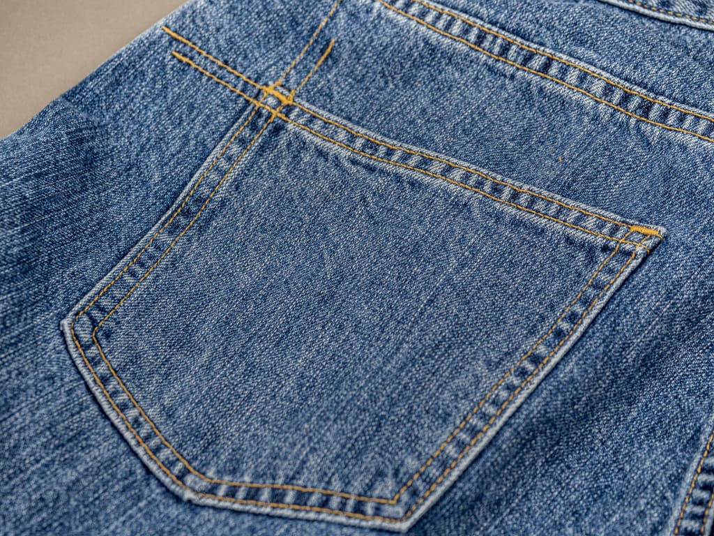 3sixteen Stonewashed Indigo Selvedge Classic Tapered Jeans Back Pocket
