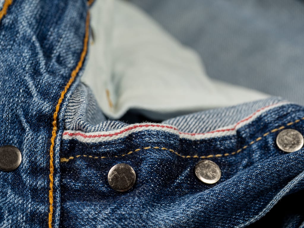 3sixteen Stonewashed Indigo Selvedge Classic Tapered Jeans Buttons Oposite