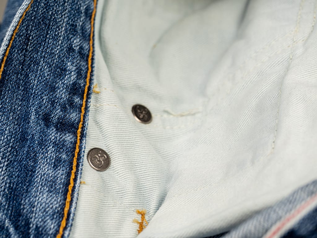 3sixteen Stonewashed Indigo Selvedge Classic Tapered Jeans Rivets Interior