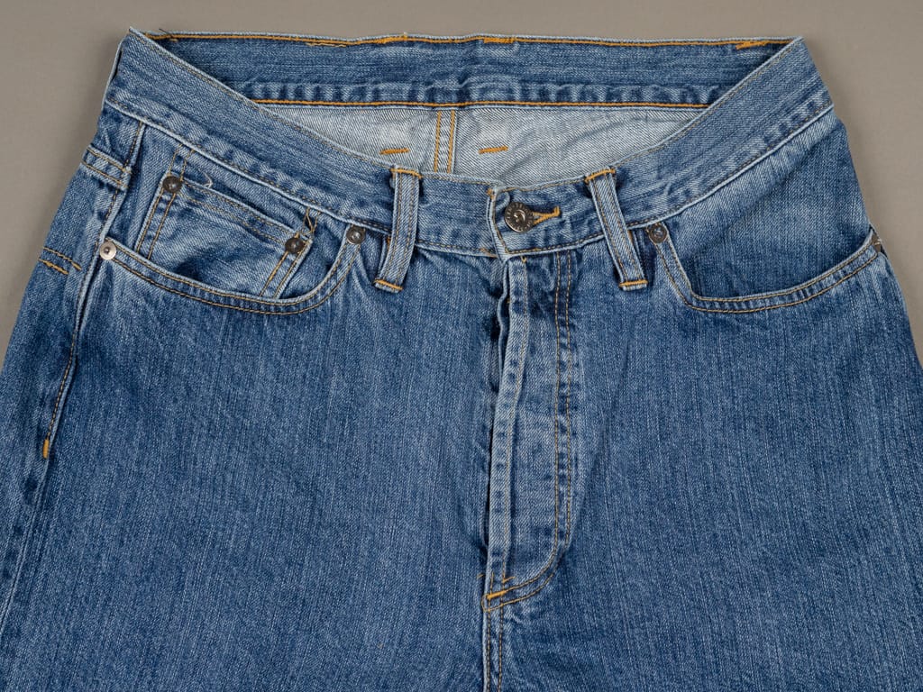 3sixteen Stonewashed Indigo Selvedge Classic Tapered Jeans Waist