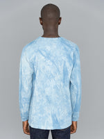 3sixteen Garment Dyed Long Sleeve TShirt Natural Indigo Crumple Dye back fit