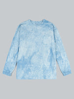 3sixteen Garment Dyed Long Sleeve TShirt Natural Indigo Crumple Dye 100 cotton