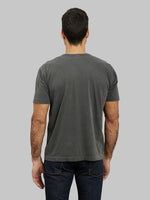 3sixteen Garment Dyed Pima Pocket Tshirt smoke model back fit