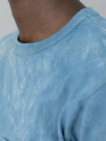 3sixteen Garment Dyed pocket TShirt Natural Indigo Crumple Dye collar