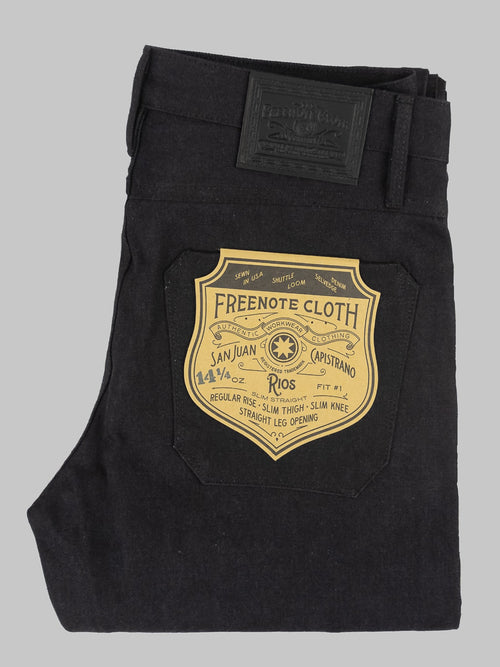 Freenote Cloth Rios Black Grey Japanese Denim Slim Straight Jeans