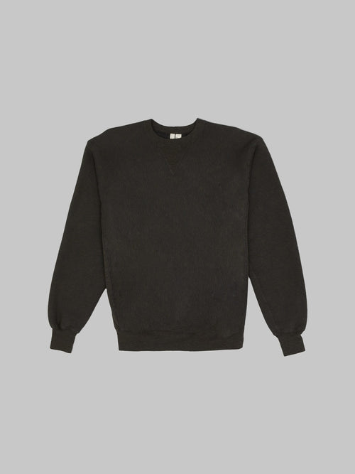loop and weft big loopback fleece side panel sweatshirt v gusset black