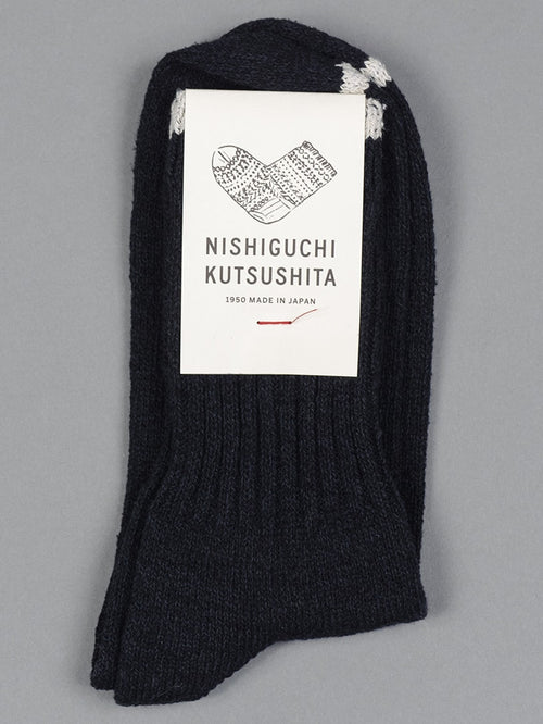 Nishiguchi Kutsushita boston silk cotton socks black