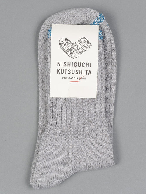 Nishiguchi Kutsushita boston silk cotton socks light gray