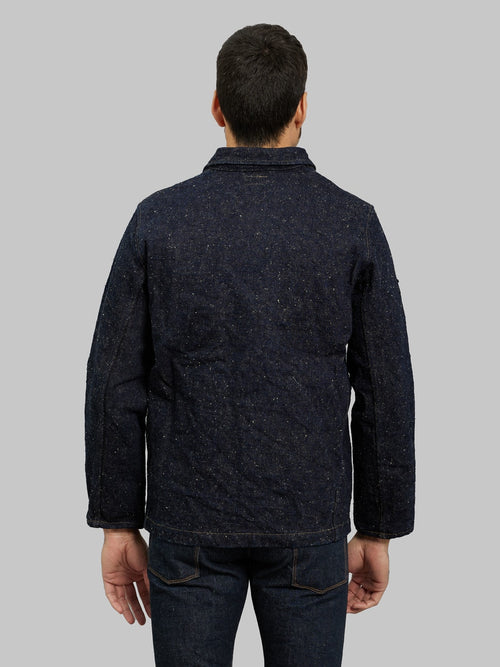 ONI Denim Asphalt 20oz Coverall jacket model back fit