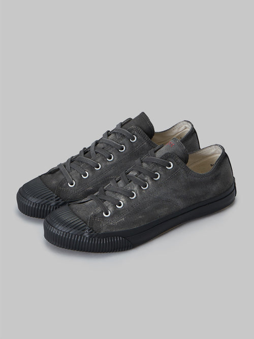 pras low shellcap sumi hand dyed black sneakers vulcanized