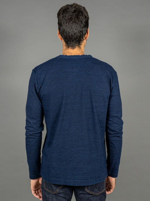 Pure Blue Japan Indigo Dyed Long Sleeve T-Shirt Back
