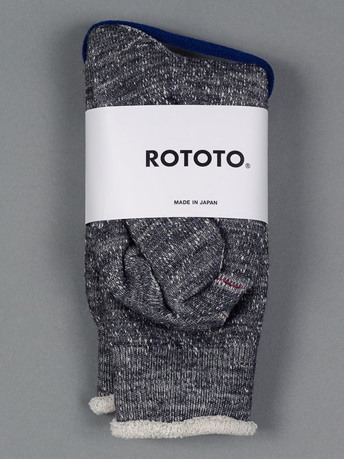 rototo double face crew socks charcoal