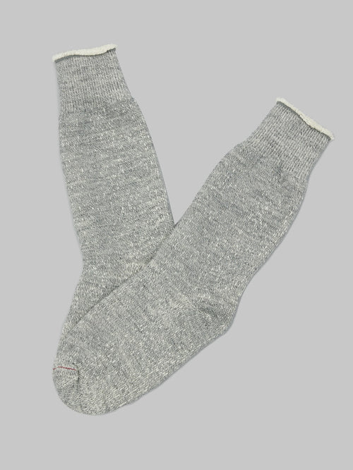 rototo double face crew socks cotton wool gray super warm