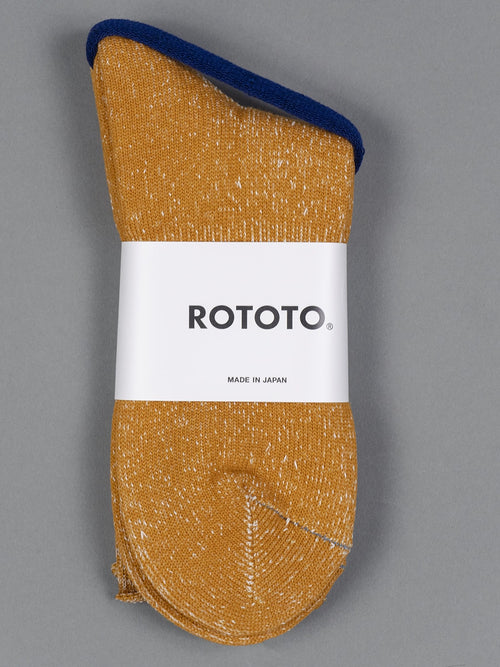 rototo washi pile crew socks dark yellow