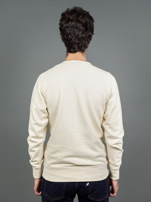 Samurai Jeans SWS-SC01 Japanese Cotton Sweatshirt Natural Back