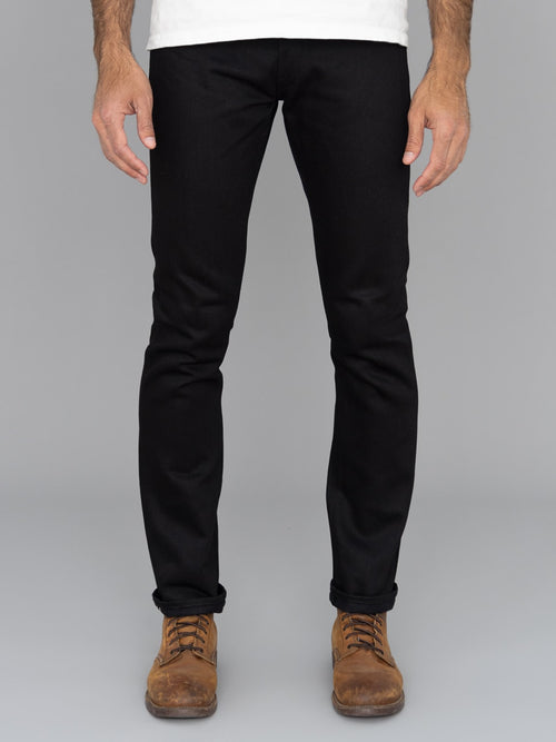 Stevenson Overall Big Sur 210 12oz Slim Tapered jeans solid black front