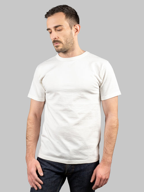 studio dartisan loopwheeled white tshirt front look