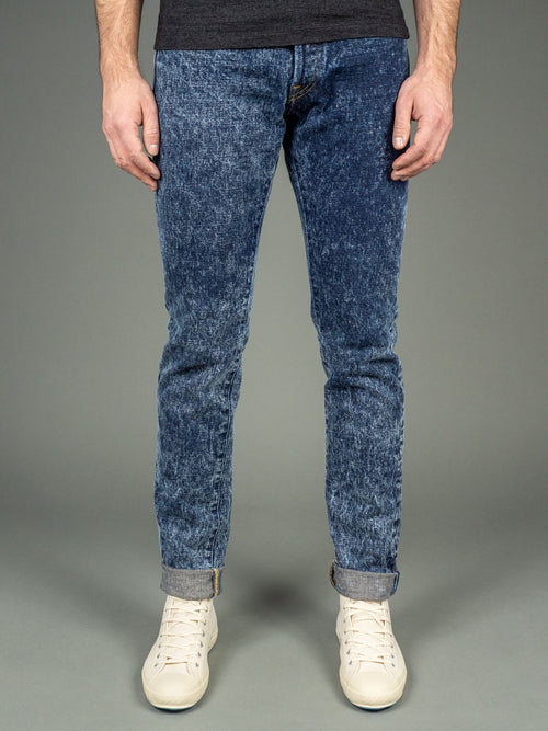 Tanuki Natural Acid Wash High Tapered Jeans Front
