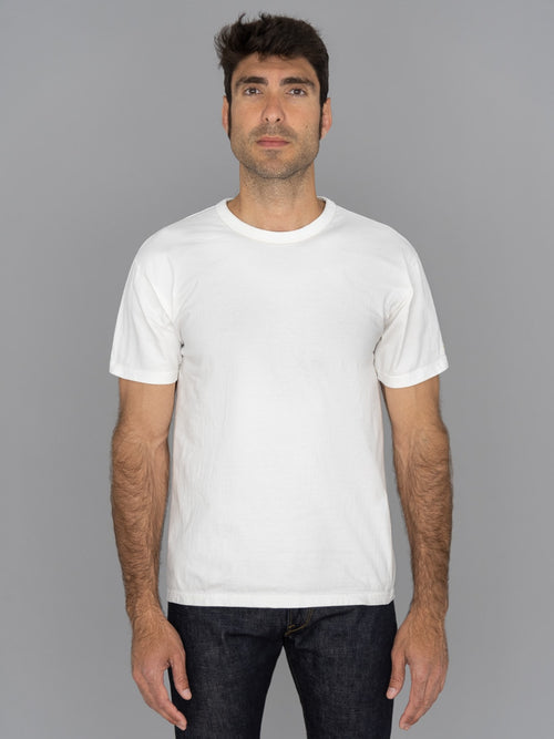 The Flat Head Plain Heavyweight TShirt white slim fit
