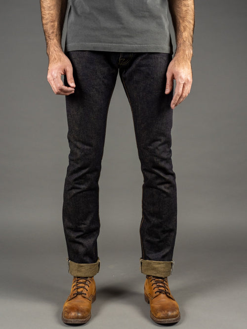 The Strike Gold 2109 Brown Weft Slim Tapered Jeans front