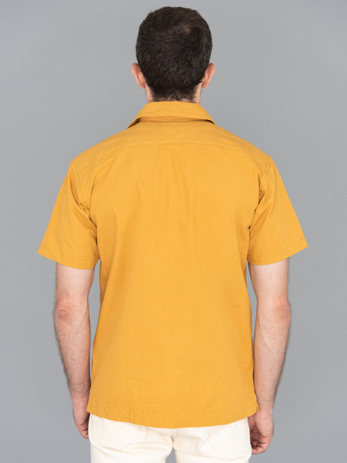 ues denim mechanic shirt sleeves shirt pumpkin yellow back fit