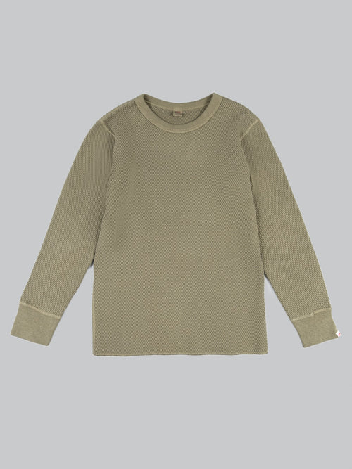 UES Double Honeycomb Thermal TShirt Olive front
