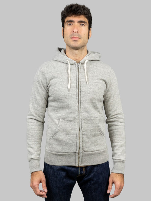 UES hoodie Zip Parka grey model front fit